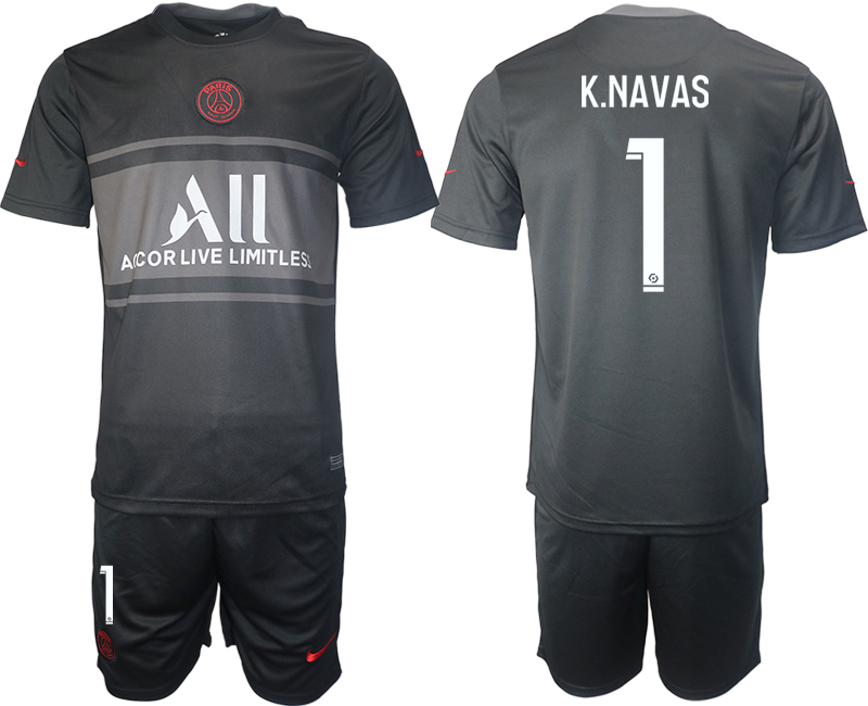 Men 2021-2022 Club Paris St German Second away black #1 Soccer Jersey->paris st german jersey->Soccer Club Jersey